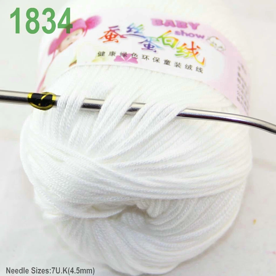 Продажа 6Skeinsx50gr DK Baby кашемир шелк шерсти ручной вязки шарф крючком пряжи 34 - Изображение 3 из 4