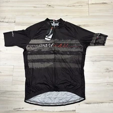 NWT Men’s XL LOUIS GARNEAU Pacer Jersey Cycling S/S Full Zip Black/Red  SZ XL