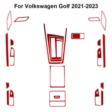 29Pcs Red Carbon Fiber Full Interior Kit Cover Trim For Volkswagen Golf