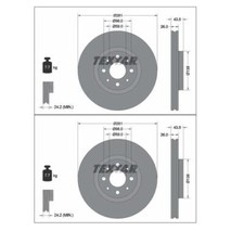 2x Textar 92344703 Bremsscheibe für Fiat 500 312 500E 332