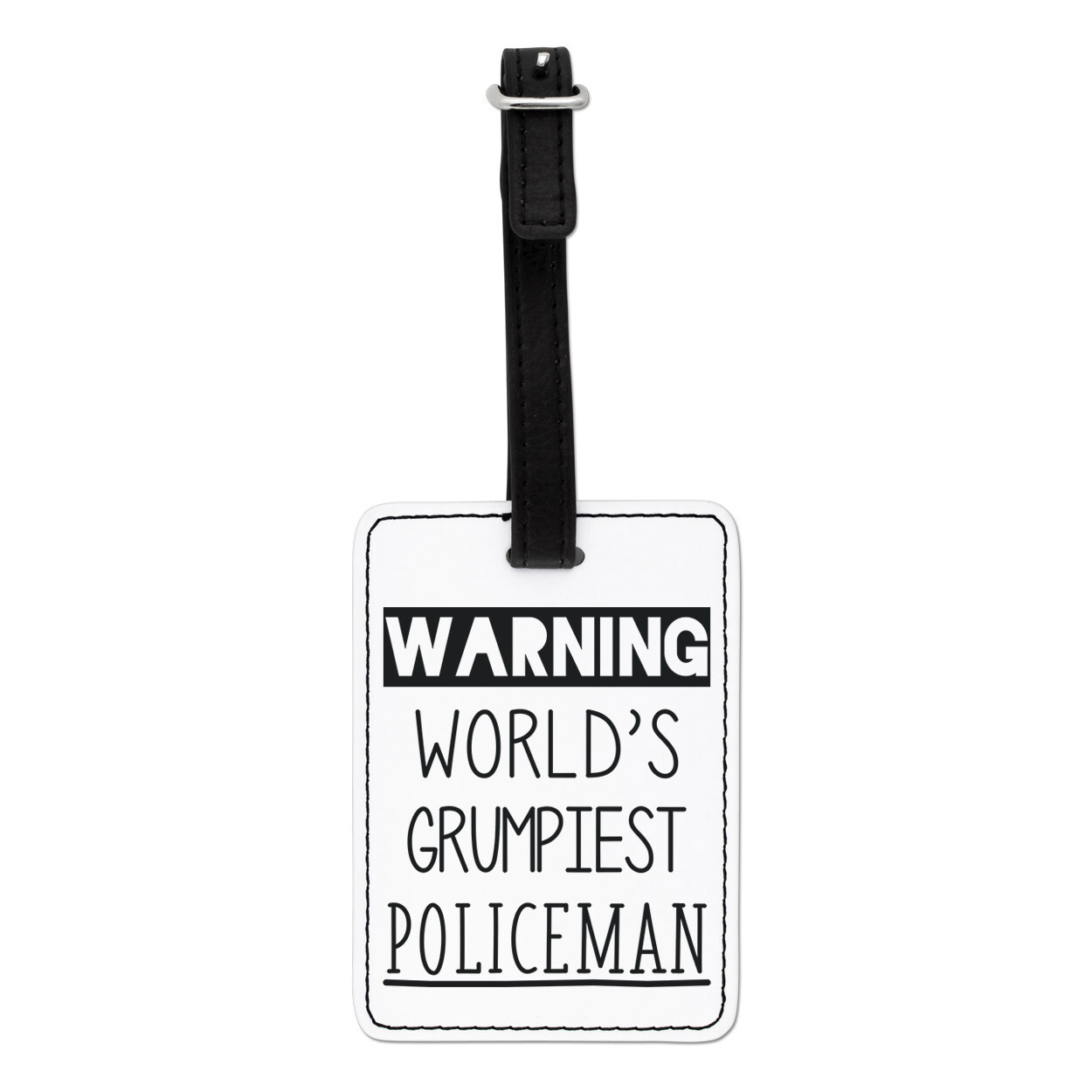 Avvertimento World's Grumpiest Poliziotto Visivo Bagaglio Tag Valigia Best Funny