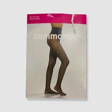 Commando Women's Black Very Fine Fishnet Tights Size L