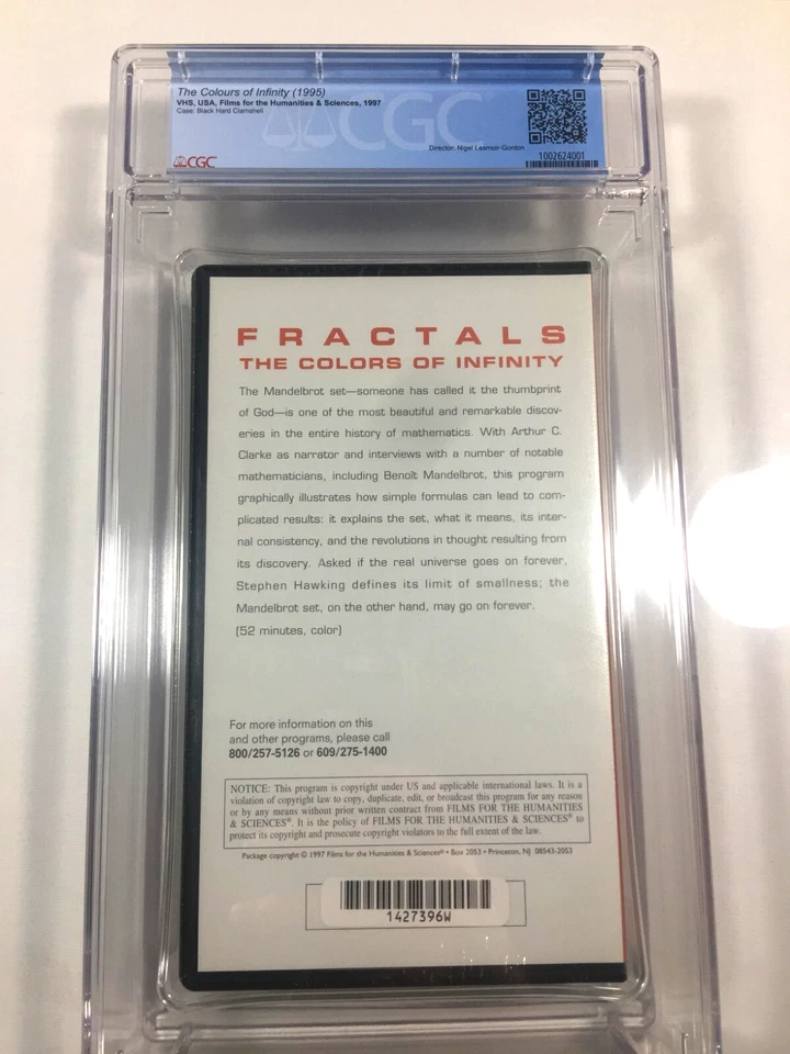 CGC Graded 9.8 Fractals: The Colors of Infinity VHS 1997 Arthur C. Clarke NEW A+ - Image 3 of 4