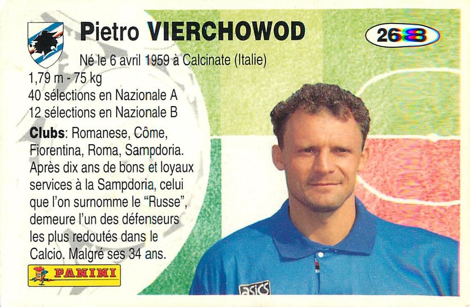 Carte Panini 1994-95 - Gianluca Pagliuca (Sampdoria) - Serie A - Quasi Neuve