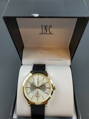 I.N.C Gold Watch with Black Dial Citizen Eco-Drive Gold Tone Stiletto Sapphire Crystal Black  main image 4