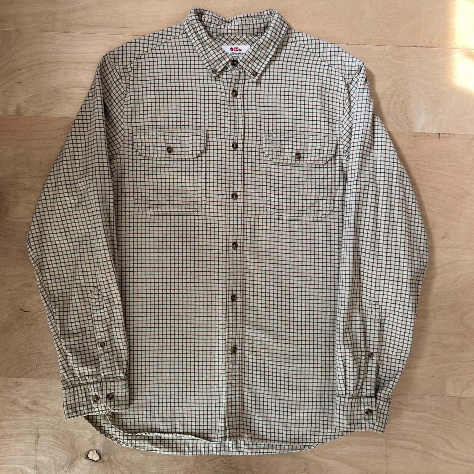 fjallraven striped long sleeve button up casual outerwear shirt
