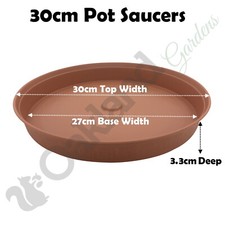 Plant Pot Saucer Drip Watering Tray Deep High Sided Heavy Duty Strong Rigid