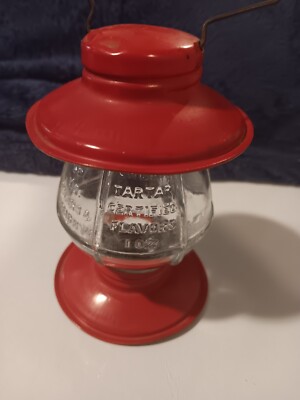 T.H. Stough Co. Jeannette, PA Glass Lantern Sugar Cream Of Tarter Container