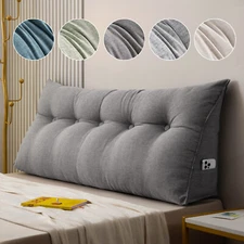 Triangle Wedge Headboard Pillows Backrest Support Cushion Reading Bolster Pillow