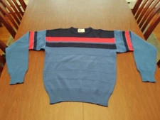 Tyrolia By Head ColorBlock Ski Sweater Wool Acrylic Pullover Men's Medium Blue