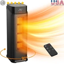 Fast Heating Space Heater Adjustable Thermostat Remote Control Indoor Use