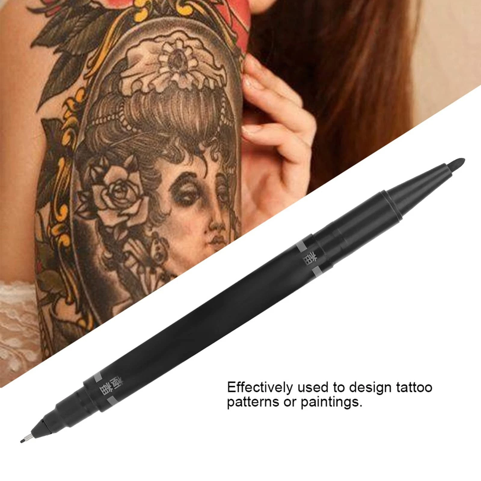 Tattoo Skin Marker Pen Double Tip Fine Regular Stencil Scribe Black - product detail image 6