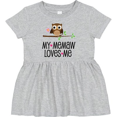 Inktastic My Memaw Loves Me Girl Owl Infant Dress From Girls Granddaughter Play