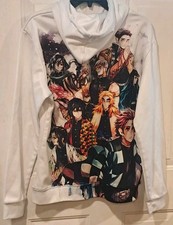 Demon Slayer Kimetsu No Yaiba Theme Anime Pullover Hoodie Unisex NWOT Large