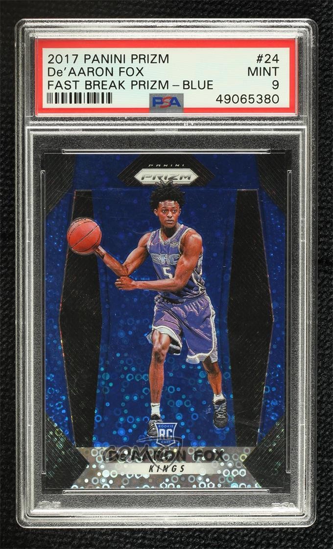 2017-18 Panini Prizm Fast Break Blue 119/175 De'Aaron Fox #24 PSA 9 MINT oh4
