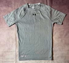 Under Armour Heat Gear Compression Base Layer Shirt Men  s Large Gray Workout Gym