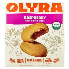 Soft Baked Bites, Raspberry, 4 On-The-Go Packs, 1.32 oz (37.5 g) Each
