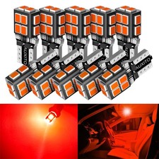 AUXITO 10x Red LED Light Bulb T10 194 168 Side Marker License Plate light W5W I