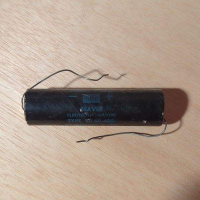 Beaver CDE 80MFD Cornell Dubilier 450WVDC Electrolytic Capacitor Vintage