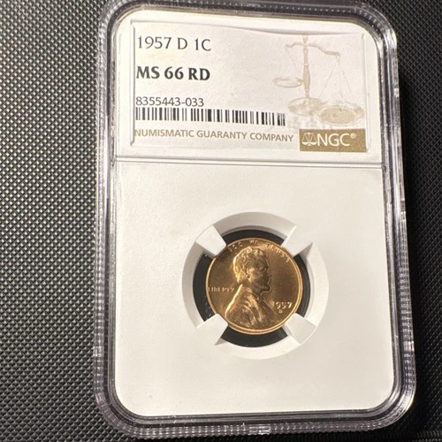 1957 D Lincoln Wheat Small Cent MS 66 RD NGC Bronze Business Strike
