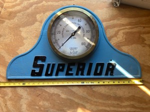 Antique Large 9 1/2” Brass Pressure Gauge