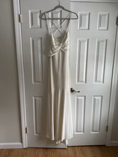 Vera Wang Ivory Sleeveless V Neck A-Line Maxi Wedding Dress Full-Length Size 6