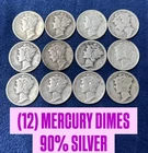 (12) MERCURY DIMES | 90% SILVER | MIX DATES | LOT Z-271