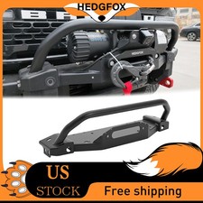 Steel Modular Front Winch Mount Plate Fit 2021-2026 Ford Bronco Bumper Black Steel Modular Front Winch Mount Plate Fit 2021-2026 Ford Bronco Bumper Black