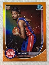 2025-26 Bowman Chrome CHAZ LANIER Orange Refractor /25 Pistons SSP #BCV-38