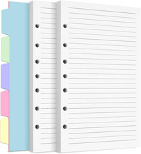 A5 Refill Paper, 7-Hole Planner Inserts for A5 Binder Budget Planner Journals No