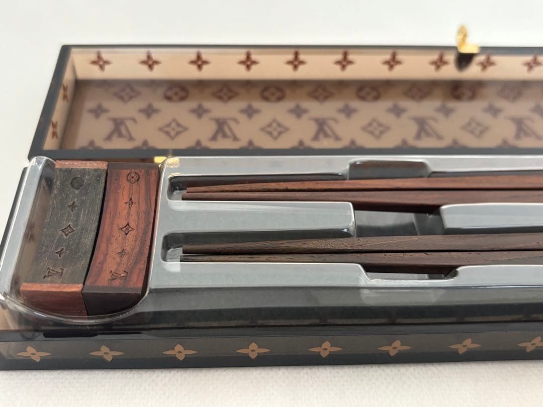 LOUIS VUITTON Pair Chopsticks Set VIP Limited Monogram Wood IN