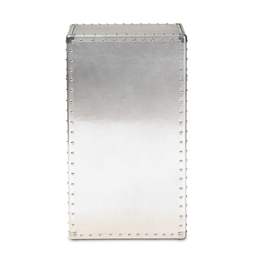 Baxton Studio Serge Silver Metal 1-Door Accent Storage Cabinet - Picture 6 of 11