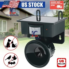 Solar Ultrasonic Bird Repeller Pest Control Deterrent CatDog Fox Animal Repeller