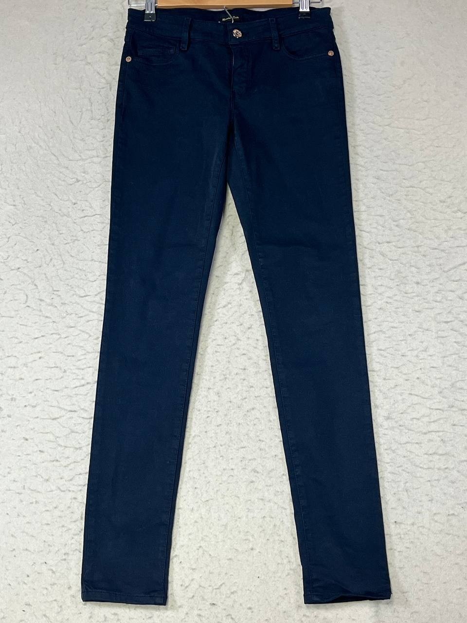 Massimo Dutti Skinny Fit Pants Size 2 Blue Stretch Pockets
