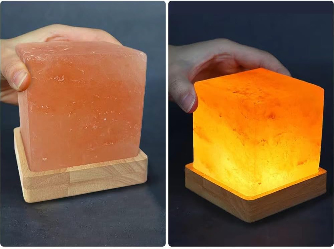 Luce di Sale Himalaya USB: Purificazione Aria e Relax con Base Legno