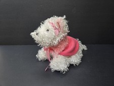 GANZ White Terrier Dog Plush Toy w/Pink outfit 9"