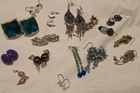 Vtg. Jewelry Lot Of 14 Costume Pierced Variety Earrings Dangling Statement Rare!