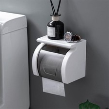 Self Adhesive Toilet Paper Holder with Shelf, Waterproof Toilet Paper Roll