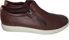 ECCO Soft Womens Sneakers 7 Zip Mahogany Brow...
