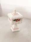 Vintage Westmoreland Medium White Milk Glass Wedding Box with Strawberry Designs