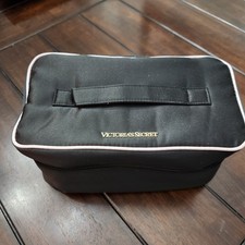 Victoria's Secret Satin Black  Pink Lingerie Travel Case NWOT 