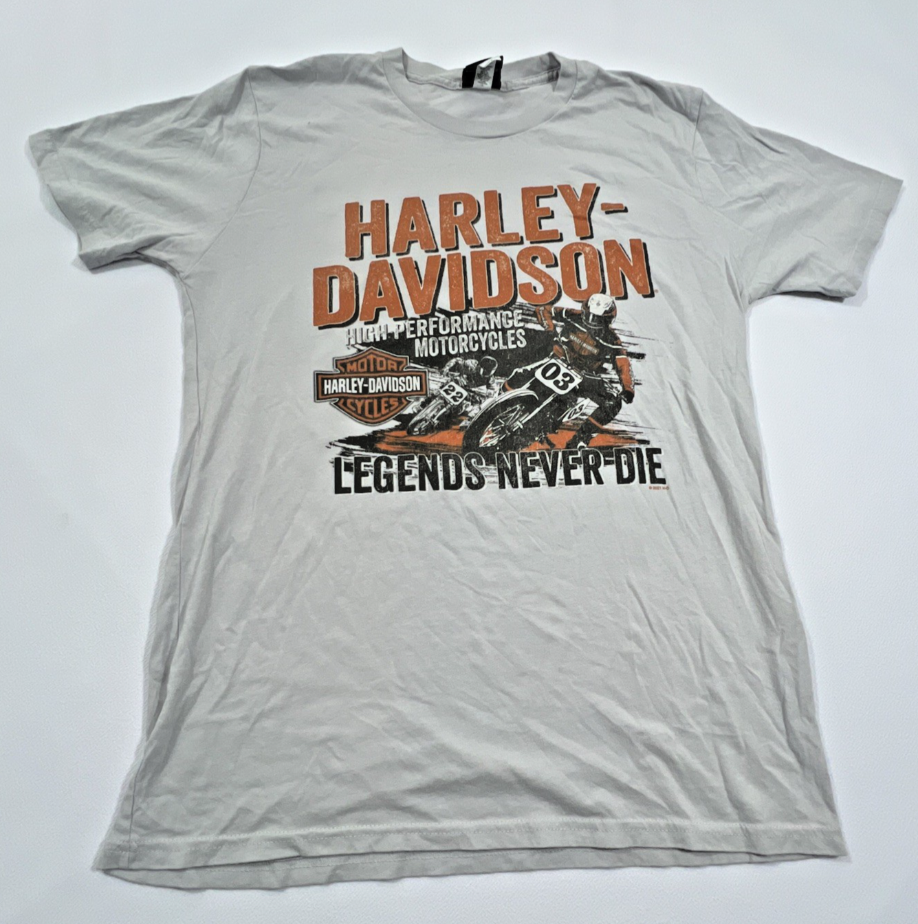 Harley Davidson Men’s L Beige T-Shirt 2021 Alligator Alley Florida Motorcycle