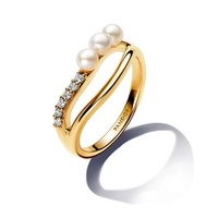 Pandora Ring 163258C01 Weite 54 Behandelte SüßWasserzuchtperle Doppelband Ring