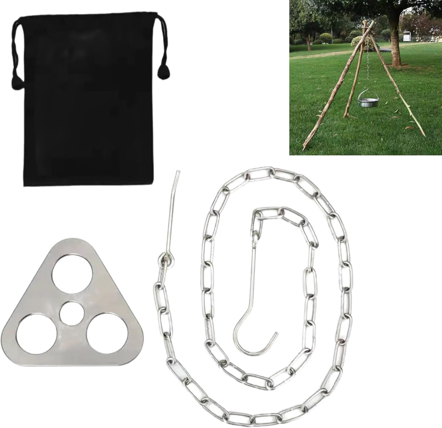 Treppiede Regolabile per Picnic e Camping - Acciaio Inox Sicuro
