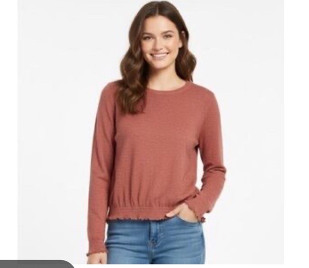 Madewell Texture & Thread Pink Smocked Bell Sleeve Top Size Small