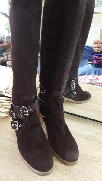 Women Kenzo Boots Brown Suede 40