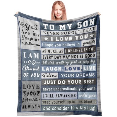 Gifts for Son Blanket from Mom Dad Fathers Day Present Ultra Soft 80x60 In