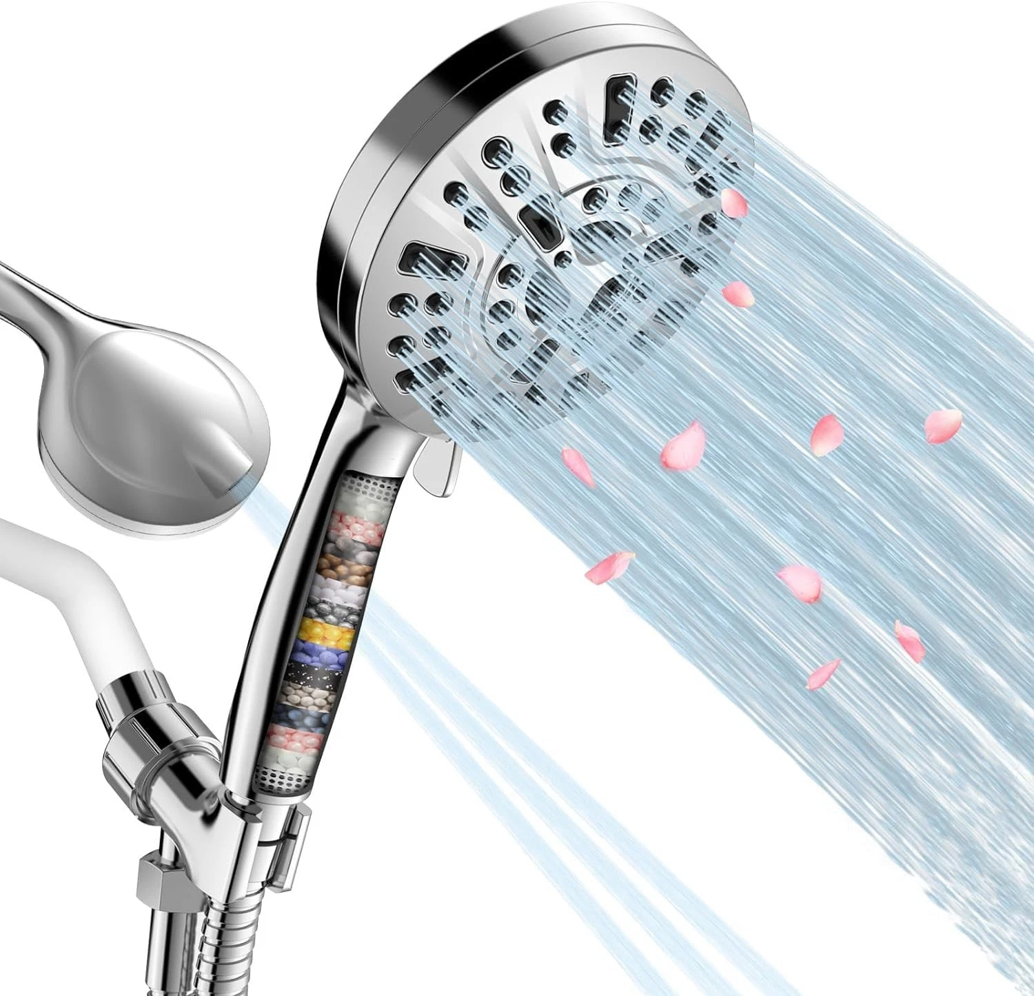 Filtered Shower Head, 15 Stage Handheld Shower Head Filter for Hard Water, 10...