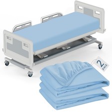 Hospital Bed Sheets Fitted 36" x 84" x 9", 2 Pack Blue Hospital Bed Sheets fo...