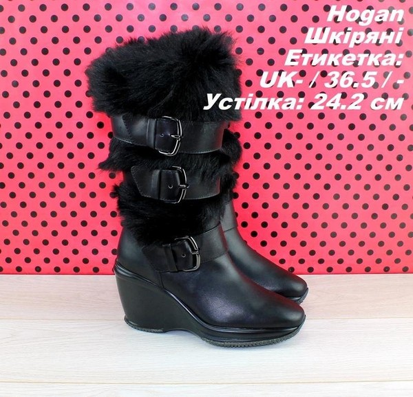 Women Hogan Boots Black 36.5 #992P
